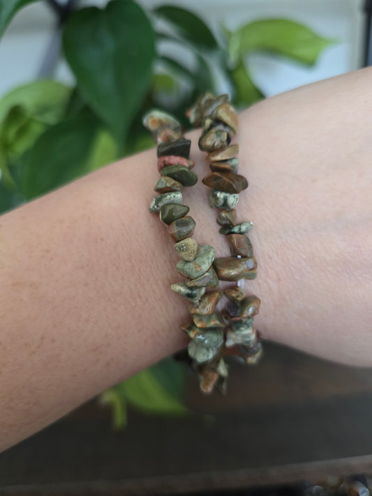 Rainforest Jasper Chip Bracelet