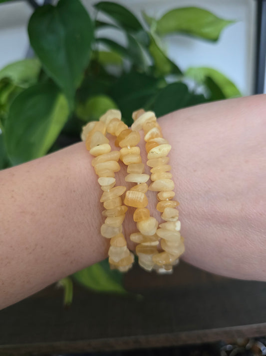 Orange Calcite Chip Bracelet